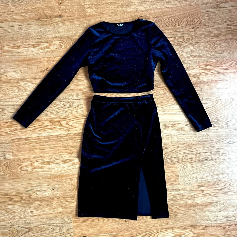 Navy blue two piece set